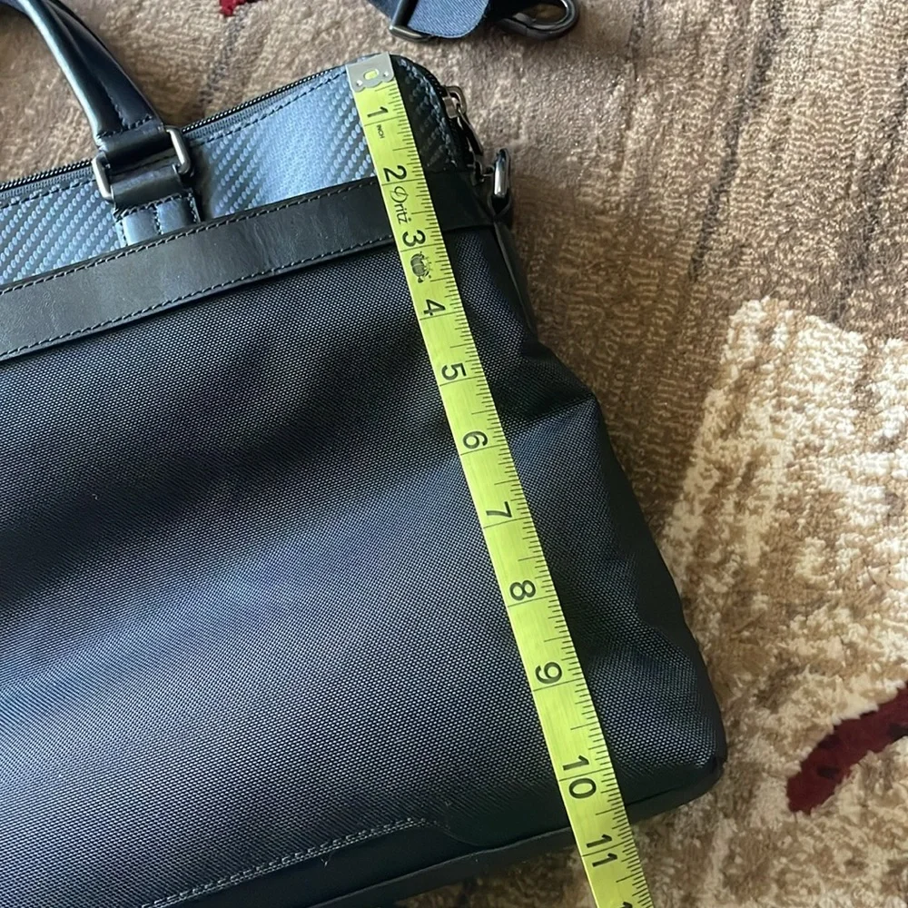 Tumi Canvas Black Laptop Bag with Carbon Fiber Accents